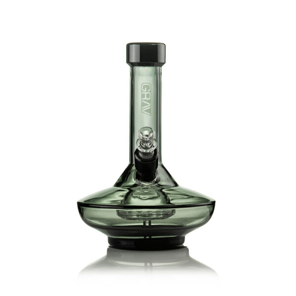 GRAV® Small Wide Base Water Pipe in Smoke with Black Accents - Imagen 3