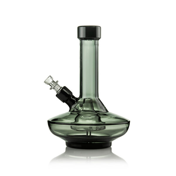 GRAV® Small Wide Base Water Pipe in Smoke with Black Accents